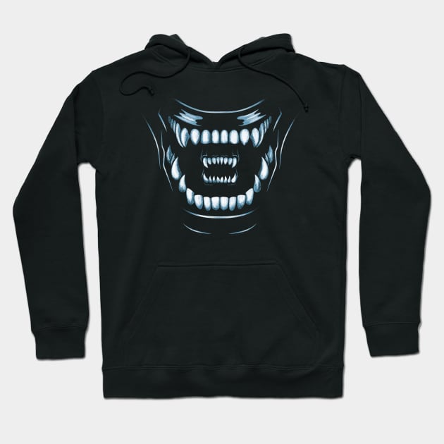 The scariest mouths in the universe... Blue Hoodie by DCLawrenceUK